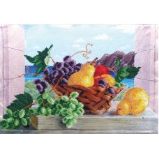 Ткань для вышивания бисером Груши с виноградом, 39x27, Магия канвы