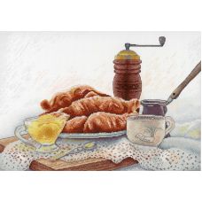 Набор для вышивания крестом Французский завтрак, 21x19, МП-Студия