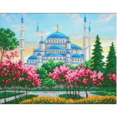 Набор для вышивания бисером Голубая мечеть, 36x28, Паутинка