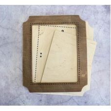 Декоративная рамка коричневая прямоугольник большая, 27x32 (19x24), Щепка (МП-Студия)
