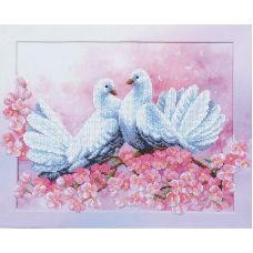 Набор для вышивания бисером Любовь и голуби, 37x30, Магия канвы