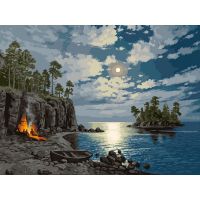 Живопись по номерам Лунная ночь на Ладоге, 30x40, Белоснежка