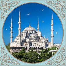 Мозаика стразами Голубая Мечеть в Стамбуле, 40x40, полная выкладка, Алмазная живопись