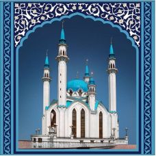 Мозаика стразами Казанская Мечеть, 40x40, полная выкладка, Алмазная живопись