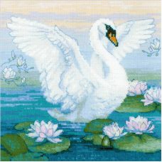 Набор для вышивания крестом Белая лебедь, 27x27, Риолис, Сотвори сама