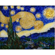 Набор для вышивания хрустальными камнями Звездная ночь Ван Гога, 30,5x24,3, Хрустальные грани