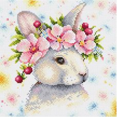 Алмазная мозаика Кролик в цветах, 27x27, полная выкладка, Brilliart (МП-Студия)