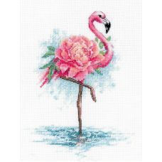 Набор для вышивания крестом Цветущий фламинго, 18x24, Риолис, Сотвори сама