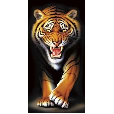 Мозаика стразами Тигр в темноте, 30x60, полная выкладка, Алмазная живопись