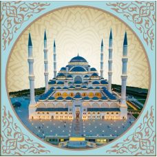 Мозаика стразами Мечеть Чалмыджа, 40x40, полная выкладка, Алмазная живопись