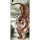 Мозаика стразами Тигр на охоте, 30x60, полная выкладка, Алмазная живопись