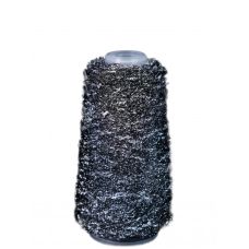Пряжа Узелковый люрекс (шишибрики) № Y35 Чёрный с серебряным люрексом, 700 метров, OnlyWe