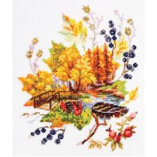 Набор для вышивания крестом Осенние зарисовки, 21x26, Чудесная игла
