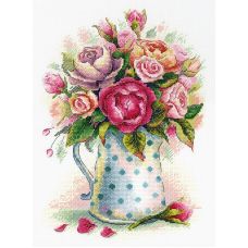 Набор для вышивания крестом Букетик милых роз, 29x21, МП-Студия