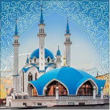 Мозаика стразами Мечеть Кул-Шариф, 40x40, полная выкладка, Алмазная живопись