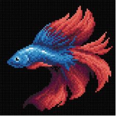 Алмазная мозаика Рыбка красная, 20x20, полная выкладка, Brilliart (МП-Студия)