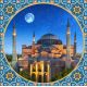 Мозаика стразами Мечеть Айя София, 40x40, полная выкладка, Алмазная живопись