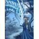 Мозаика стразами Девушка и дракон, 30x40, полная выкладка, Алмазная живопись