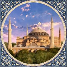 Мозаика стразами Мечеть Айя София в Стамбуле, 40x40, полная выкладка, Алмазная живопись