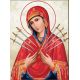 Мозаика стразами Богородица Семистрельная, 30x40, полная выкладка, Алмазная живопись