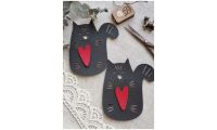 Декоративная нашивка Котики чёрные, 7x8, НеоКрафт