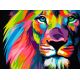 Мозаика стразами Красочный лев, 30x40, полная выкладка, Алмазная живопись