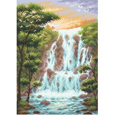 Алмазная мозаика Крутой водопад, 27x38, полная выкладка, Brilliart (МП-Студия)