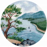 Набор для вышивания крестом Озеро Байкал, 20x20, Овен