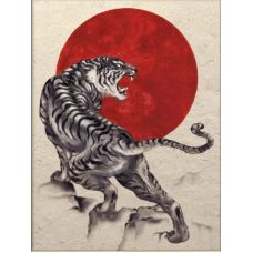 Мозаика стразами Суматранский тигр, 30x40, полная выкладка, Алмазная живопись