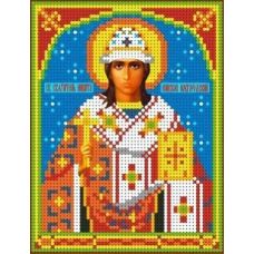 Ткань для вышивания бисером Святой Никита, 13x16,5, Каролинка