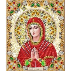 Ткань для вышивания бисером Пресвятая Богородица Умягчение злых сердец в жемчуге и кристаллах, 20x25, Благовест