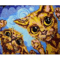 Набор для вышивания Коты, 18,5x23, Вышиваем бисером