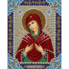Набор для вышивания бисером Богородица Семистрельная, 14x18, Паутинка