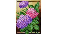 Алмазная мозаика Гортензия, 30x40, полная выкладка, Вышиваем бисером