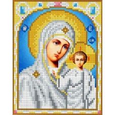 Набор для вышивания бисером Богородица Казанская, 12,5x16, Каролинка