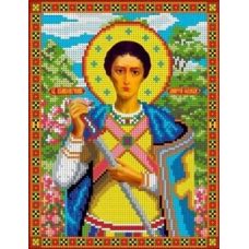 Ткань для вышивания бисером Святой Дмитрий, 19x24,5, Каролинка