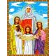 Ткань для вышивания бисером Святые Вера Надежда Любовь, 19x25, Каролинка