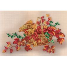 Набор для вышивания крестом Натюрморт с листьями, 25x35, МП-Студия, дизайнерская канва