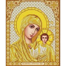 Ткань для вышивания бисером Казанская Божия Матерь в золоте, 20x25, Благовест