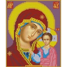 Ткань для вышивания бисером Богородица Казанская, 22x18, Каролинка