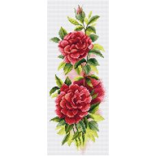 Алмазная мозаика Розы красные, 19x48, полная выкладка, Brilliart (МП-Студия)