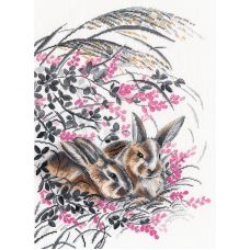 Набор для вышивания крестом Кролики, 26x35, Овен