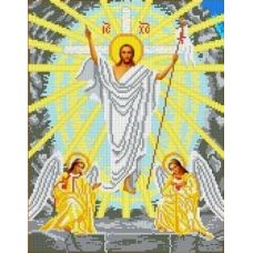 Ткань для вышивания бисером Воскресение Христово, 28x36, Каролинка