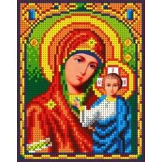 Ткань для вышивания бисером Богородица Казанская, 12,5x16, Каролинка