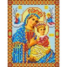 Ткань для вышивания бисером Богородица Страстная, 13x16, Каролинка