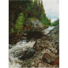 Алмазная мозаика Водопад Кивач, 30x40, полная выкладка, Белоснежка