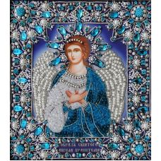 Набор для вышивания хрустальными камнями Святой Ангел Хранитель (серебро), 17,8x21, Хрустальные грани