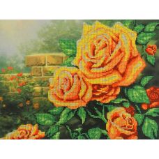 Набор для вышивания бисером Желтые розы, 28x35, МП-Студия