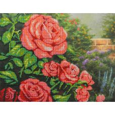 Набор для вышивания бисером Красные розы, 28x35, МП-Студия