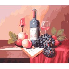 Живопись по номерам Натюрморт с вином, 40x50, Белоснежка
